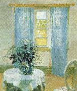 Anna Ancher interior med klematis painting